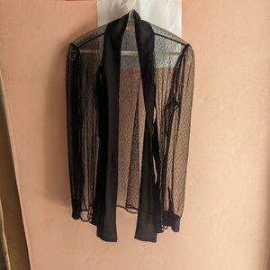 Micheal Kors Long sleeve Scarf Blouse, XS, Black